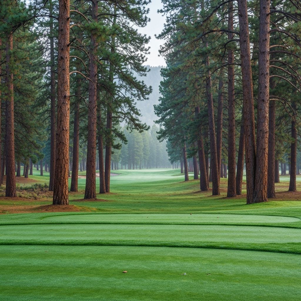 Pinetop Lakes Golf Course fairway lined with ponderosa pines